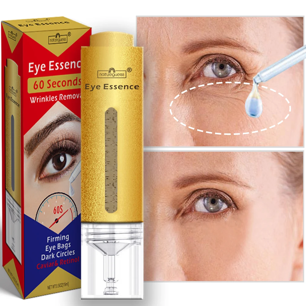 Soro facial anti-rugas, cuidados com a pele, essência dos olhos, anti-envelhecimento, reafirmante, olheiras, cosmético coreano, 60 segundos