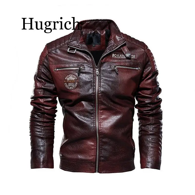 

2020 PU Leather Jacket Men Winter fleece Military Casual Leahter jacket Male Motorcycle Windbreaker chaqueta cuero hombre