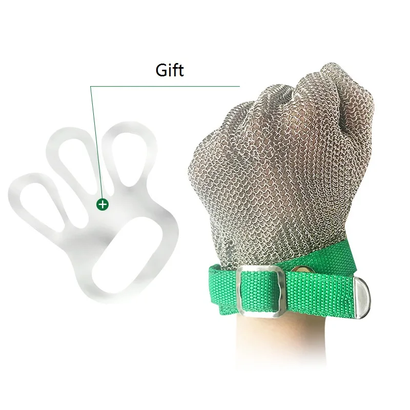 Go guantes de malla con anillo de acero inoxidable, anticorte, cuchillo, resistente, cadena, correo, protección de manos, guante de carnicero de cocina