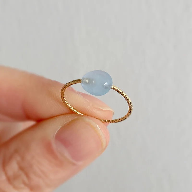 Natürliche Stein Perlen Ringe Minimalistischen Kristall Amethysten Lapis Lazuli Stein Finger Ring Gold Farbe Edelstein Ring Weiblichen Schmuck Geschenk – Detail 10