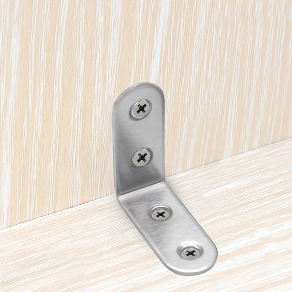 8Pcs Stainless Steel 90 Degree Angle L Shaped Shelf Bracket Corner Brace Joint Right Angle Bracket Fastener with Screws