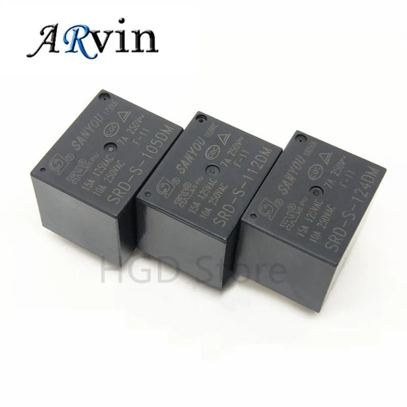 2PCS Original New SANYOU SRD-S-105DM SRD-S-112DM SRD-S-124DM   4PINS 10A 5VDC 12VDC 24VDC Power Relay