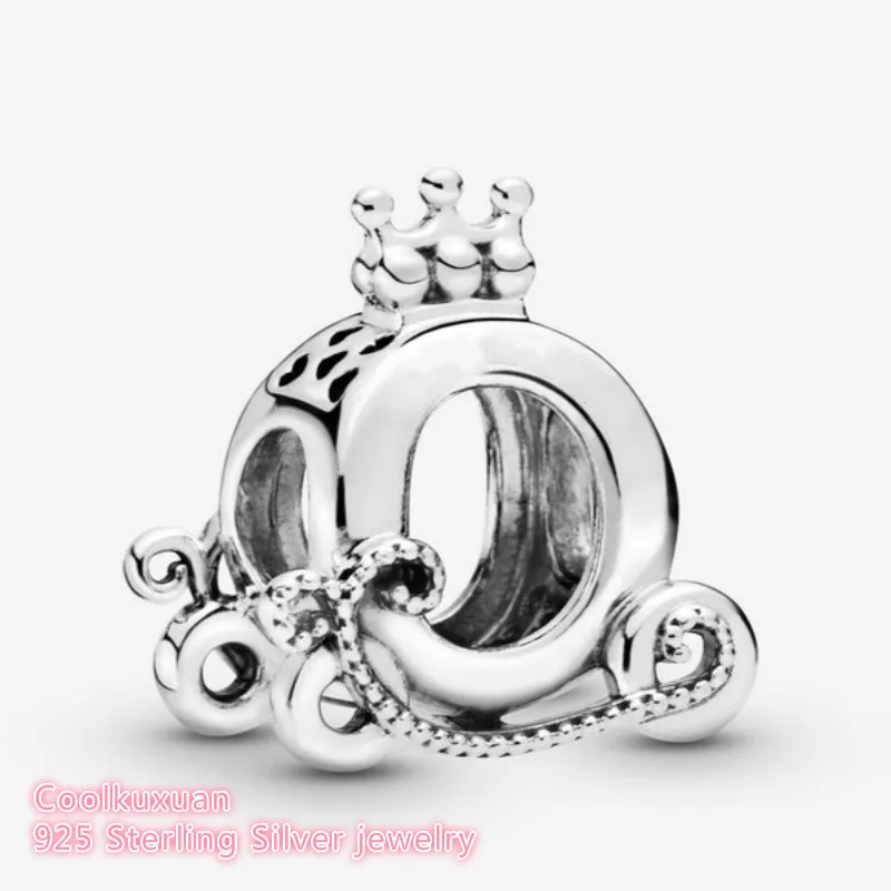 

Autumn Original 100% 925 Sterling Silver Polished Crown O Carriage Charm beads Fits Brand bracelets Jewelry Making