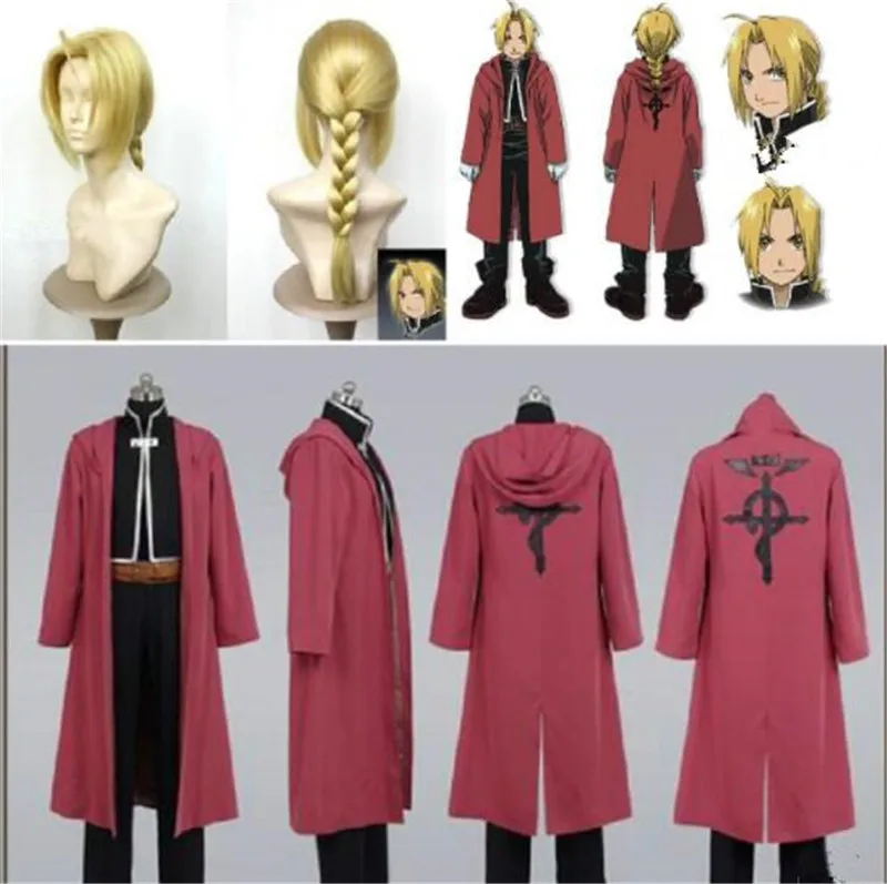 Fullmetal Alchemist Edward Elricคอสเพลย์เครื่องแต่งกายชุดชุดเครื่องแต่งกายฮาโลวีนเครื่องแต่งกายสำหรับผู้หญิงผู้ชายที่กำหนดเองทำ