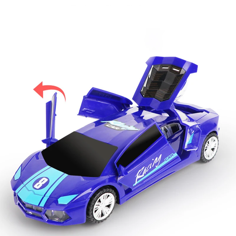 Coche de policía de juguete para niño y niña, deformación eléctrica, giratorio, universal, regalo de cumpleaños y Navidad