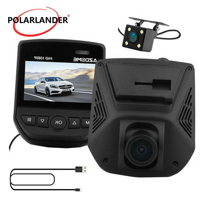 

Car Recorder Dash Cam Motion Detection Cycle Recording 2.45 Inch G-sensor 170° View Angle LCD Screen USB SD/TF With Rear Camera