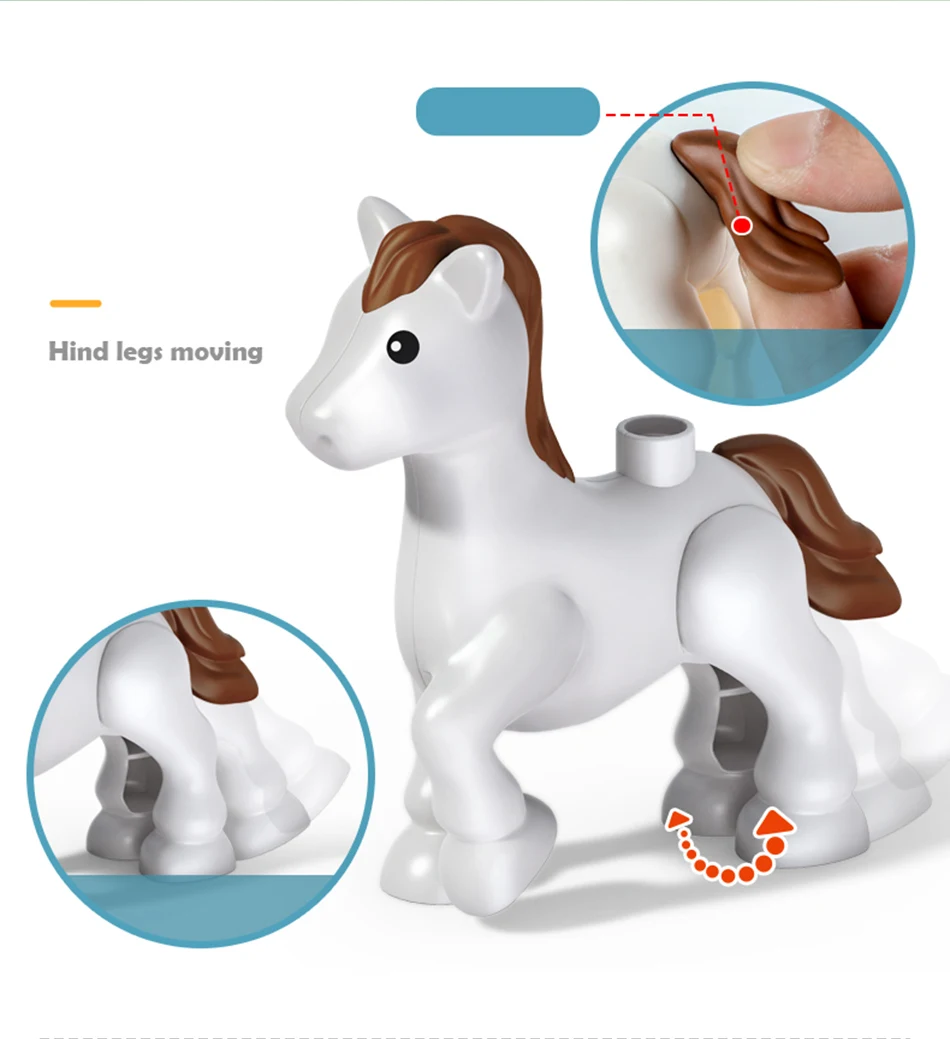 NEUE Große Größe Bausteine Zubehör Figuren Tiere Block Dinosaurier Känguru DIY Ziegel Montage Spielzeug Für Kinder Kinder Geschenk – Detail 8