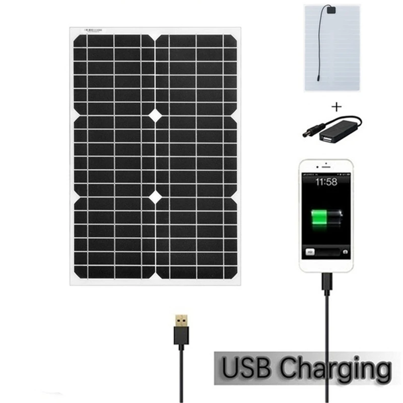 2x 180W Solar Panel with 20A Controller Dual USB Port Portable Mobile Phone Battery Charger For Car Yacht RV Lights Charging