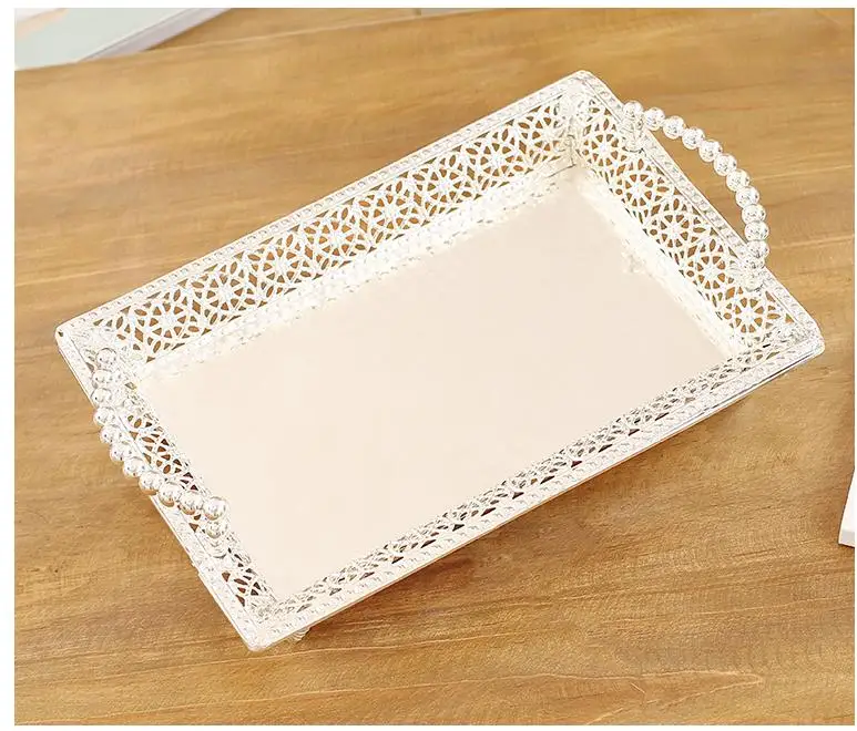 European-Style Silver-Plated Fruit Afternoon Tea Dessert Tray, Wedding Dessert Table Cold Meal Decoration Cake Tray