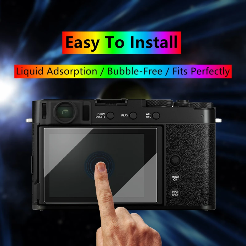 富士XE4カメラガラス9 9h硬度強化ガラス超薄型フルカバースクリーンプロテクター富士フイルムX-E4 xe4 x-e4