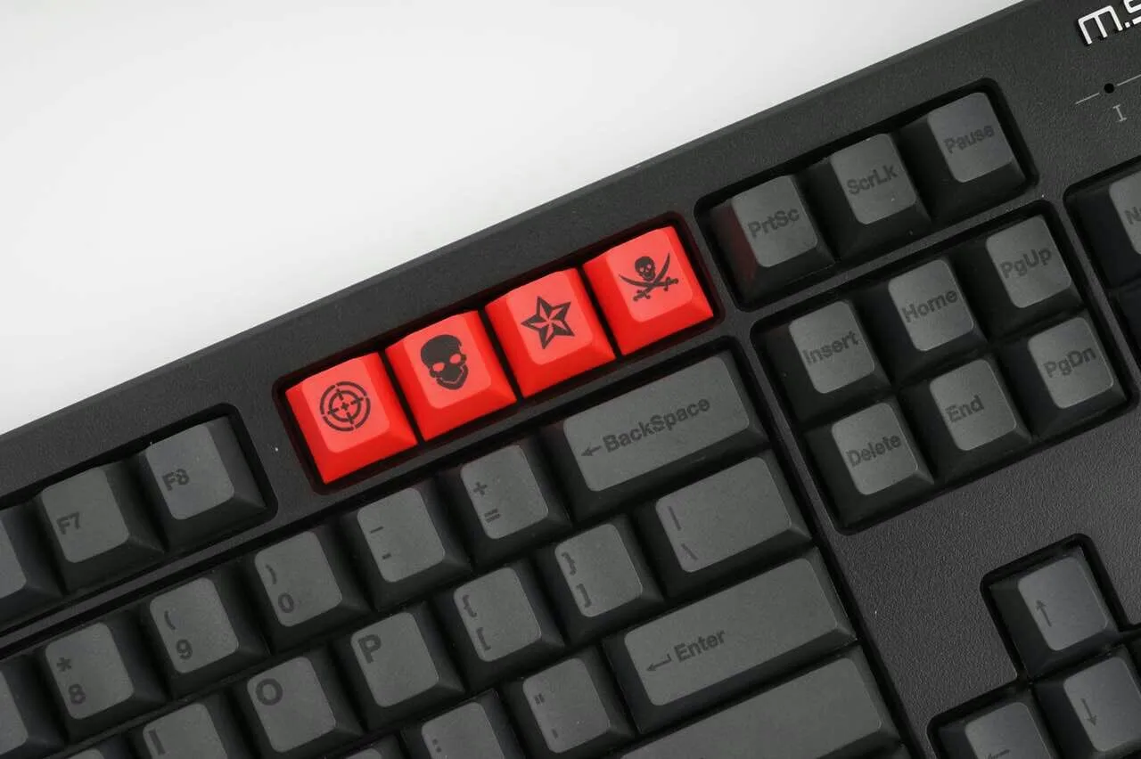 4 pz/set PBT originale R4 altamente sublimato personalizzato chiave cap per Red skull