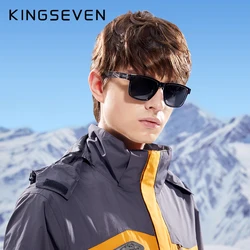 KINGSEVEN Excellent Quality Retro Polarized Lens Sunglasses Women Men Square Frame Decorative Pattern Sun Glasses UV400 Goggles