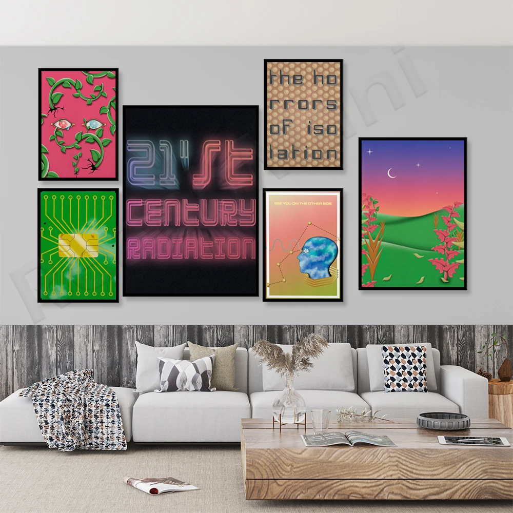 

Sci-fi eyes, isolated horror, garden, technology sci-fi, radiation, lettering text canvas print psychedelic hippie aesthetics po