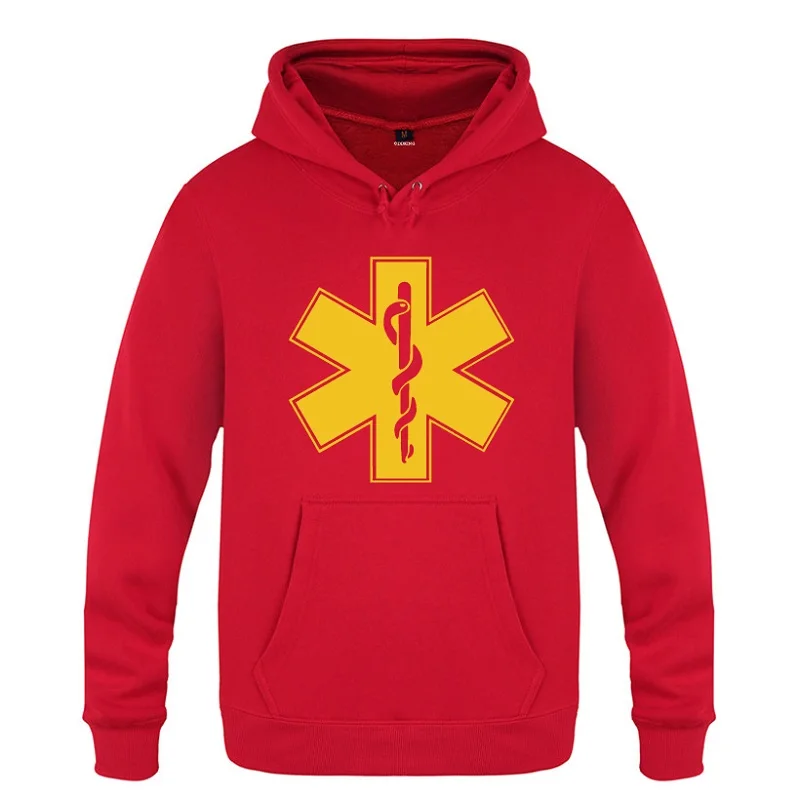 EMT Emergency Medical Technician Hoodies Men Antumn Winter Men's Pullover Long Sleeve Fleece Hooded Sweatshirts