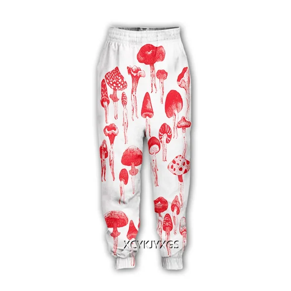 

New Unisex Mushroom Art 3D Print Causal Clothing Fashion Men Women Hip Hop Pants Plus Size S-7XL Trouser Jogger Men