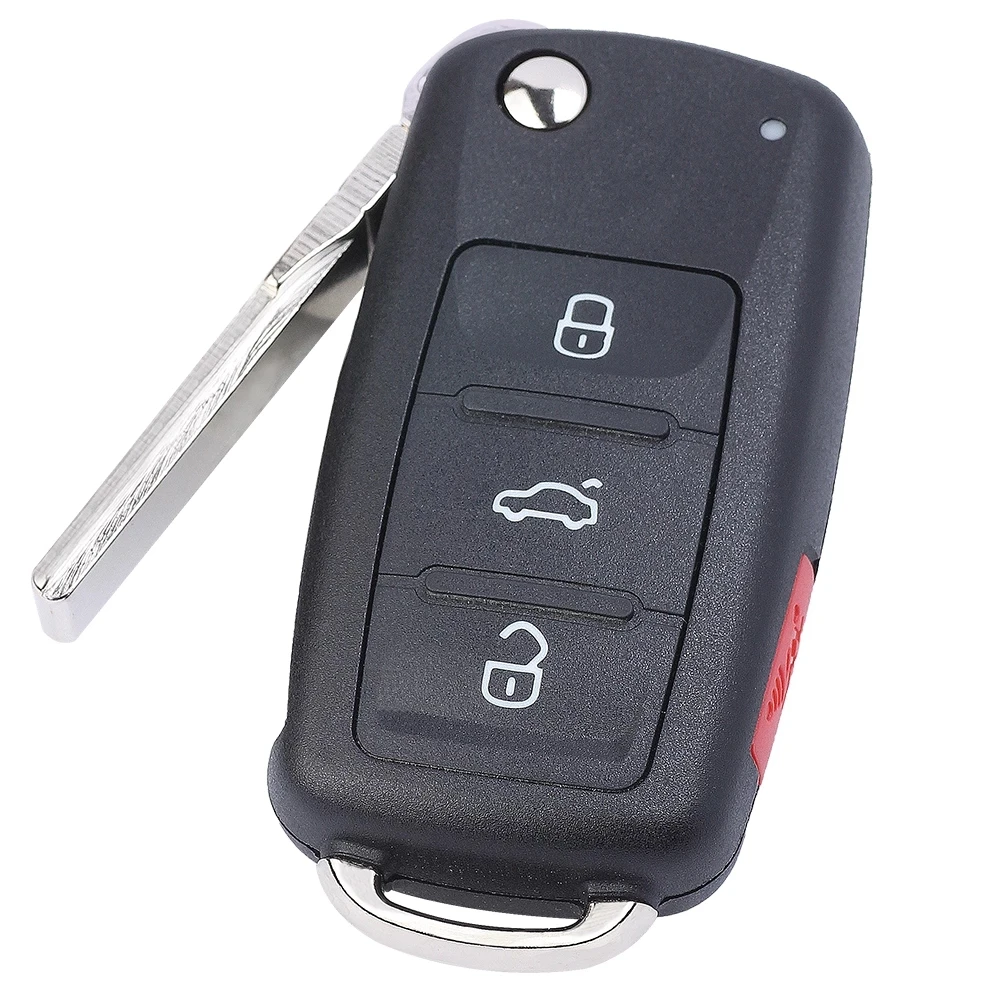 KEYECU Keyless Flip zdalny kluczyk z 3 + 1 4 przyciskami 315MHz 433MHz układ ID46 dla Audi A8 S8 2003-2009 Fob 4E0837220 N P Q M D