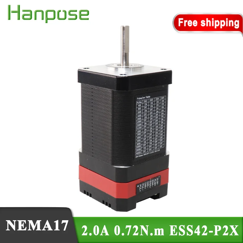 

Nema17 ESS42-P2X-60MM Closed loop Integrated Stepper servo motor with driver 0.72N.m 2.0A Servo-stepper motor & drive Hybrid