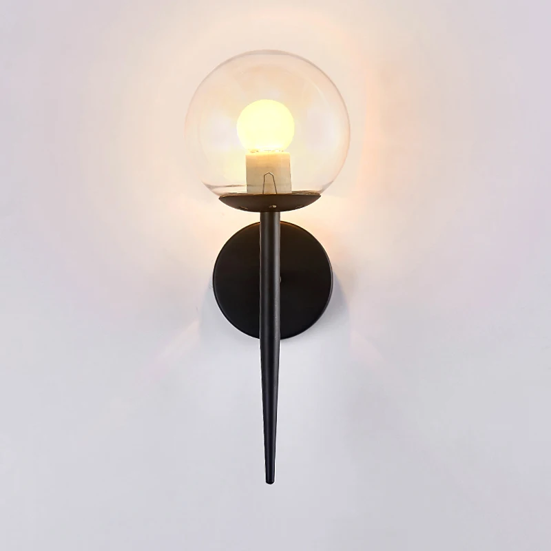 Modern LED Wall Lamps Nordic Glass Ball Wall Lights For Passage Corridor Bedroom Bedside Lamp E27 Indoor Wall Sconces AC85-265V