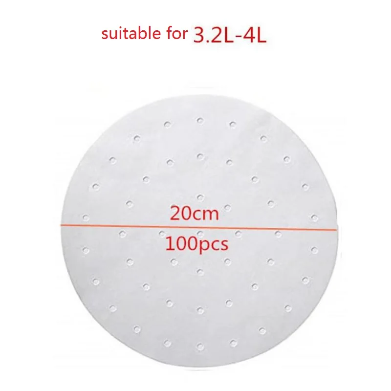 100 sztuk/zestaw 20cm airfrytownica akcesoria beztłuszczowa frytownica papier papierowy Bun ciasto spodek non-stick gotowanie na parze pieczenie Pad