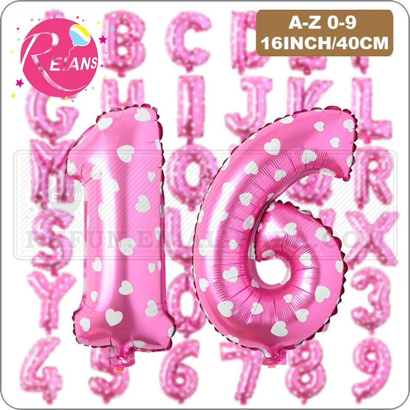 16 inch Pink Letter  Alphabet number Foil Balloons Letter Birthday Party Wedding Thanksgiving Decoration event & party supplies