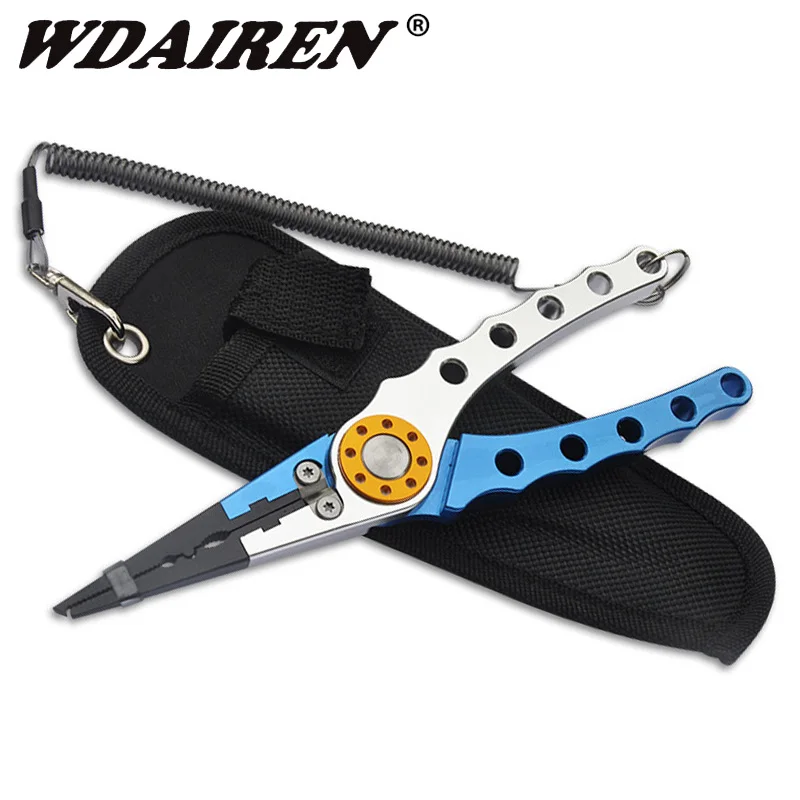 

1Pcs Multifunctional Fishing Plier Aluminum Alloy Fishing Pliers Retention Rope Hook Remover Line Cutter Grip Pincer