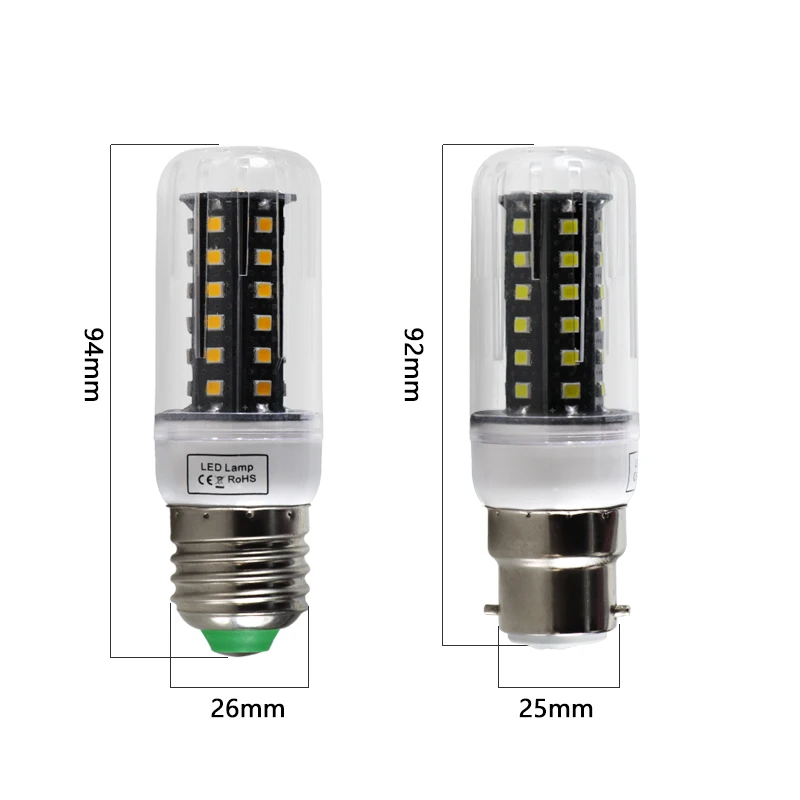 Ampoule E27 B22 E14 GU10 Led Corn Bulb Ac Dc 12v 24v 36v 48v 60v 8W Candle Spotlight Energy Saving Lamp 110v 220v Home Lights