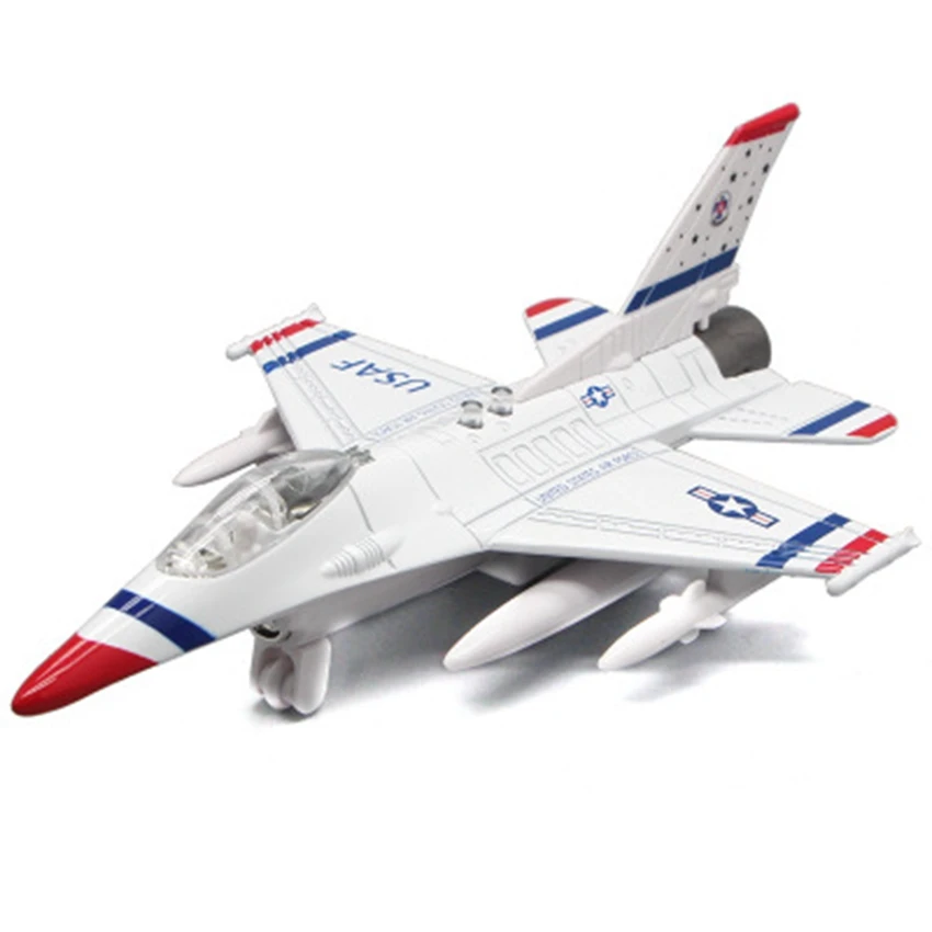 American F16 wasp alloy fighter model Back to light simulation sound effects baking ornaments children's toys birthday gifts