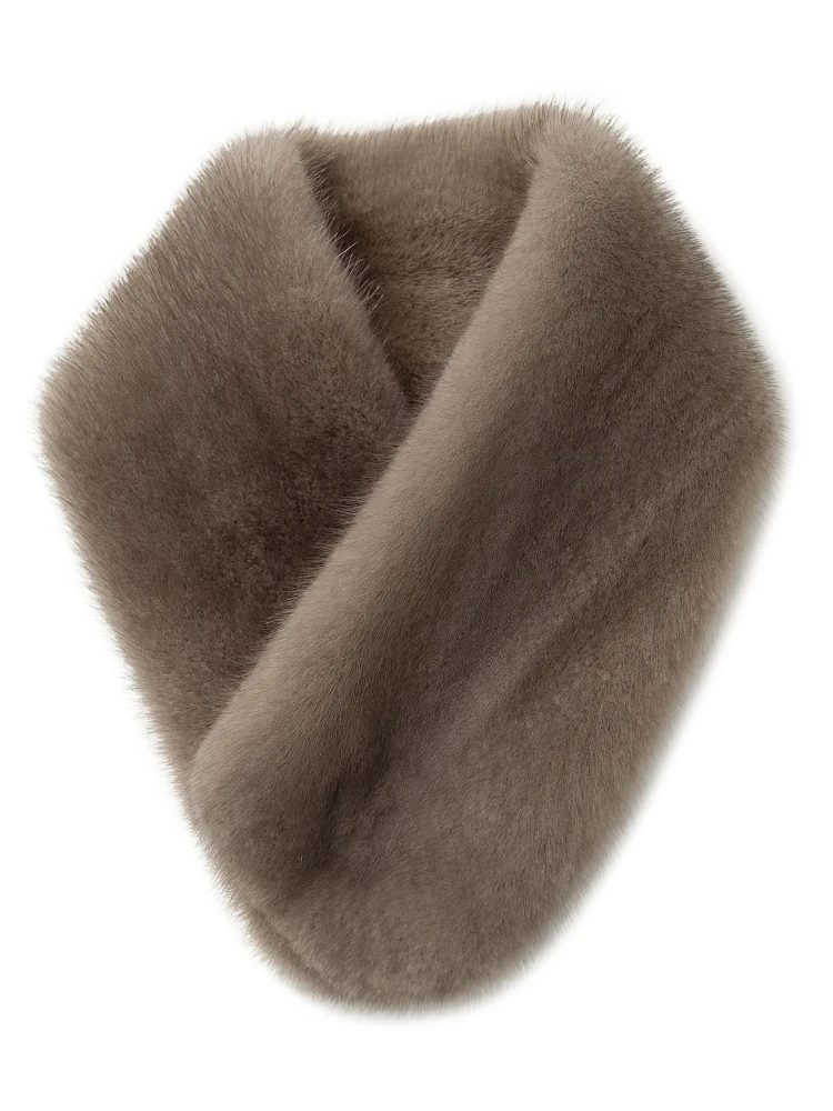 Luxury Fashon Real Mink Fur Scarf Lady Good Quality Warm Wraps Collar Full Pelt Gray Muffler Drop Shipping