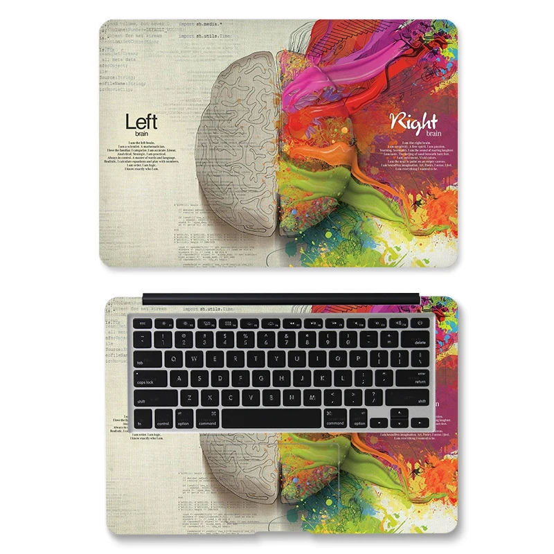 DIY Left Right Brain Laptop Skin Laptop Sticker 12/13/14/15/17 inch Laptop for Air/Pro 13 Dell Lenovo HP Laptop Skin Decorat