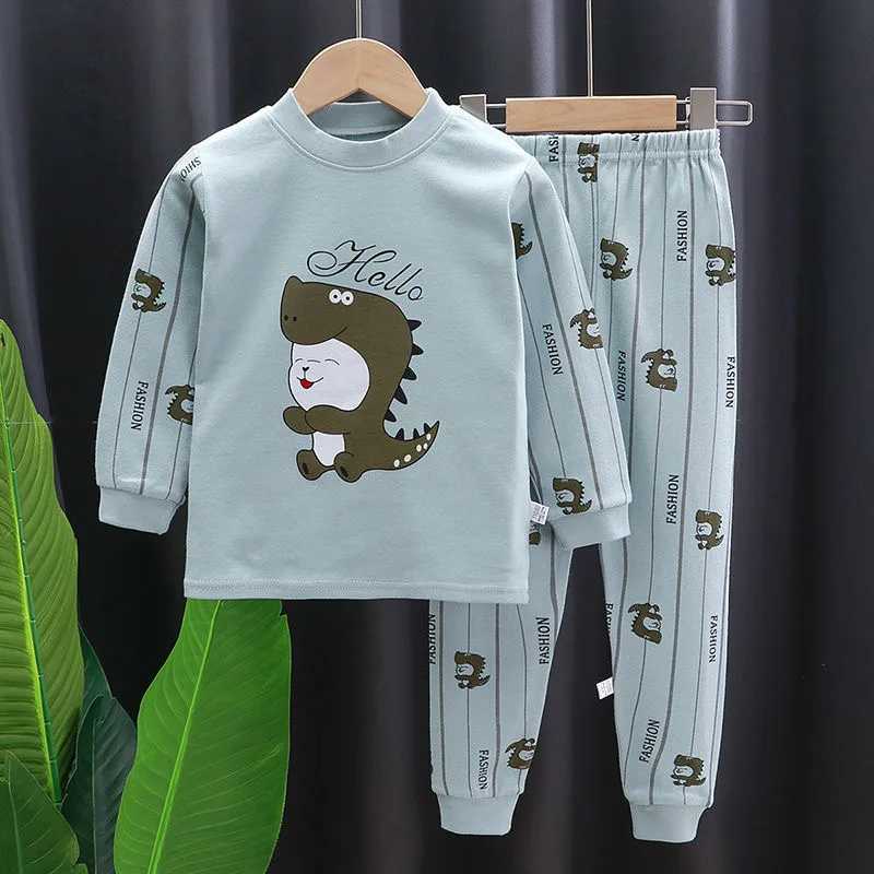 Newborn Baby Boys Girls Pajama Sets Autumn Winter Cartoon Casual Long Sleeve Cute Tops With Pants Children Sleeping Kids Clothes