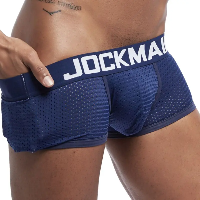 Jockmail brand Men Underwear Boxers Mesh Cuecas Boxers Men Boxer Homme Boxershorts Men Male Panties calzoncillos slip Breathable