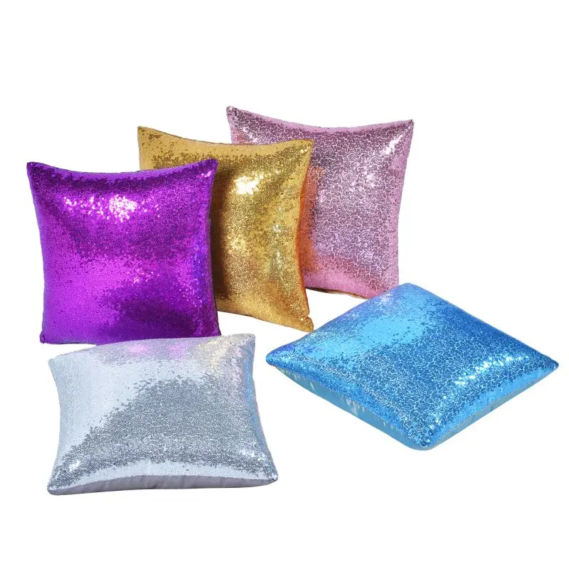 Shiny Sequin Cushion Cover 45x45cm 40x40cm Decorative Sofa Pillow Cover for Livingroom Bedroom Car Home Decor Pillowcase