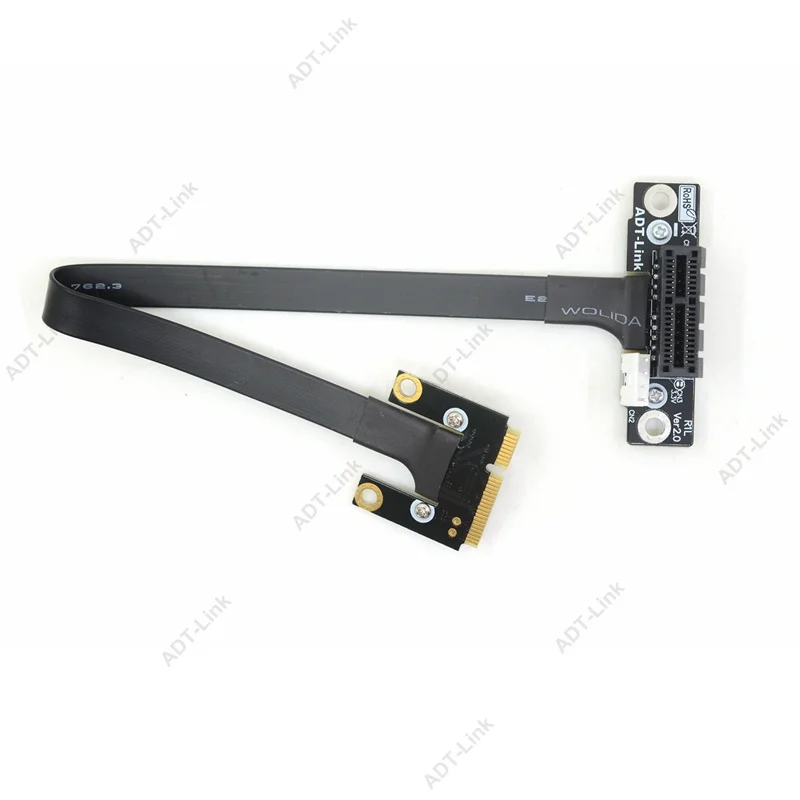 Imagem -02 - Riser Pcie 1x Pci-e x1 para Mini Pcie Metade Adaptador de Riser Cartão Cotovelo Design Gen3.0 Cabo 8gbps Mini Pci-e Pci-express