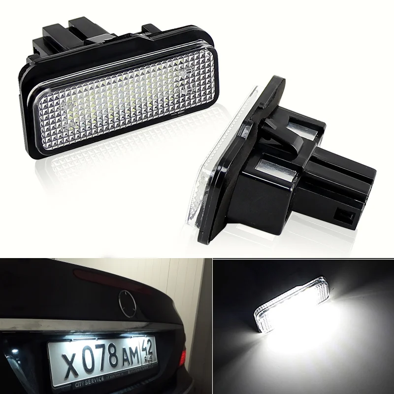 Luz LED blanca trasera para matrícula de coche, lámpara para Mercedes BENZ S-CLASS W211 C-CLASS W203 W219 SLK R171