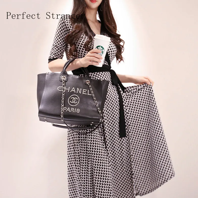 2021 Spring Summer New Arrival Hot Sale V Collar Three-quarter Sleeve Plaid Women Jag Long Dress