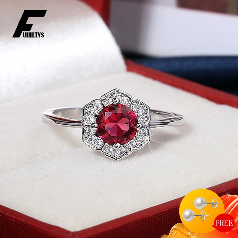 

Retro Rings 925 Silver Jewelry Charm Ruby Zircon Gemstones Finger Ring for Women Wedding Engagement Party Accessories Wholesale