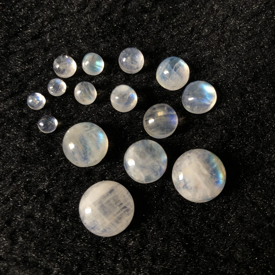 100% Natural Rainbow Moon stone Bead,Blue flash Moonstone Bead Cabochon Ring Face 4mm 6mm 8mm 10mm 12mm Round Cabochon 5pcs/lot