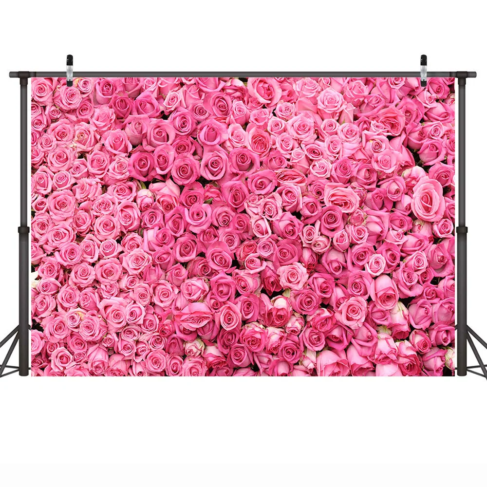 Flowers Wall Backdrop Photo Studio Rose Romantic Wedding Scenes Background Decor Rose Floral Portrait Photography Backdrops Prop