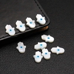 5Pcs Turkey Blue Eye Mother of Pearl Shell Beads for Making DIY Heart Bracelet Necklace Jewelry Finding Wicca Healing Yoga
