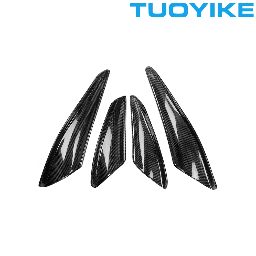 Car Real Carbon Fiber Front Bumper Splitter Exterior Moulding For Mitsubishi EVO Lancer 10th 10X Evolution 2008-2010 4PCS/set