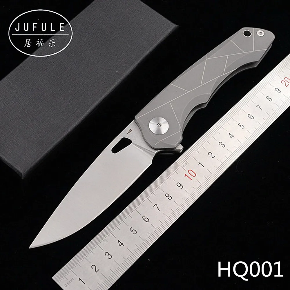 

JUFULE New Design HQ001 D2 blade steel handle camp pocket survival EDC tool tactical outdoor flipper folding kitchen knife