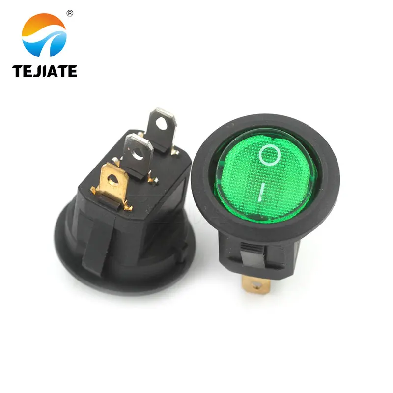 1PCS Ship Type Power Switch Boat Shaped Round Rocker Switch 2/3/4 Feet Red/Green/White/Black Press button 6A 250V Cat eye