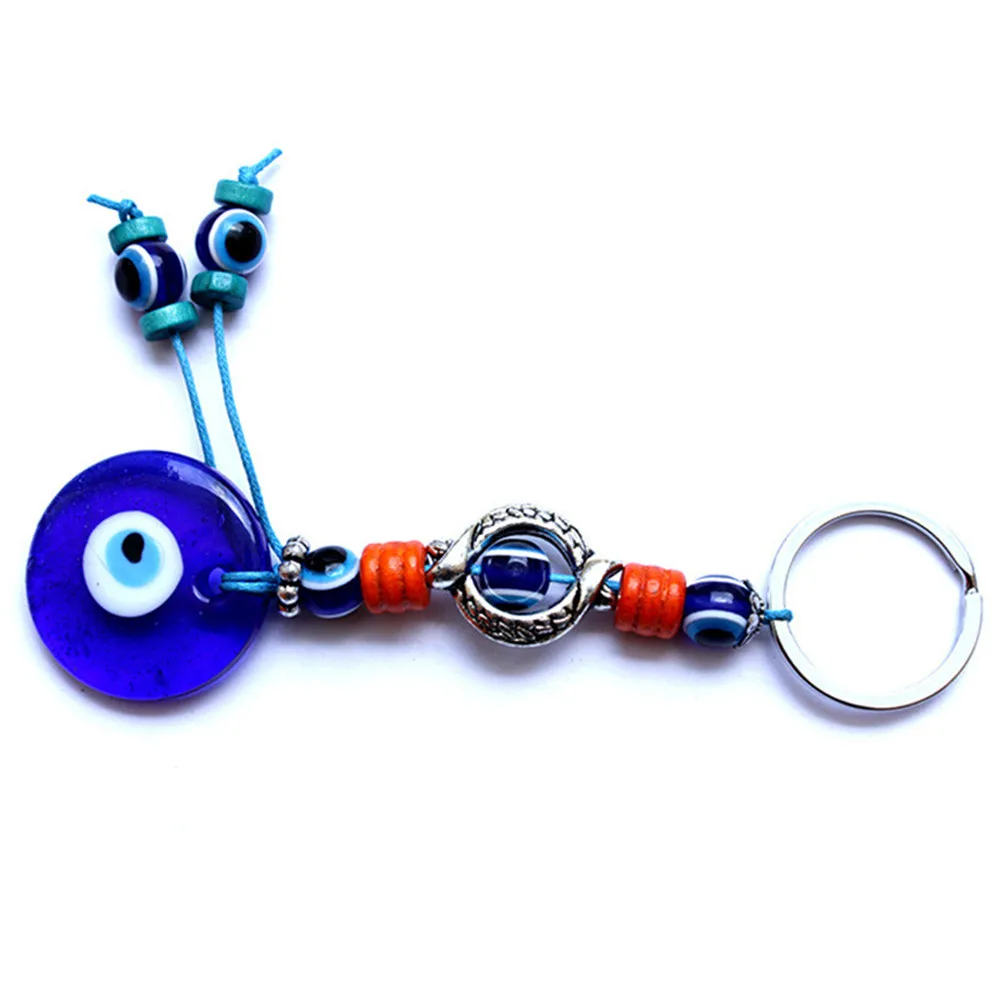 Turkish Blue Eye Keychain, Middle Eastern Style, Handwoven Gift, Alloy Evil Lucky Eyes, Wall Car Pendant, Home Decorations