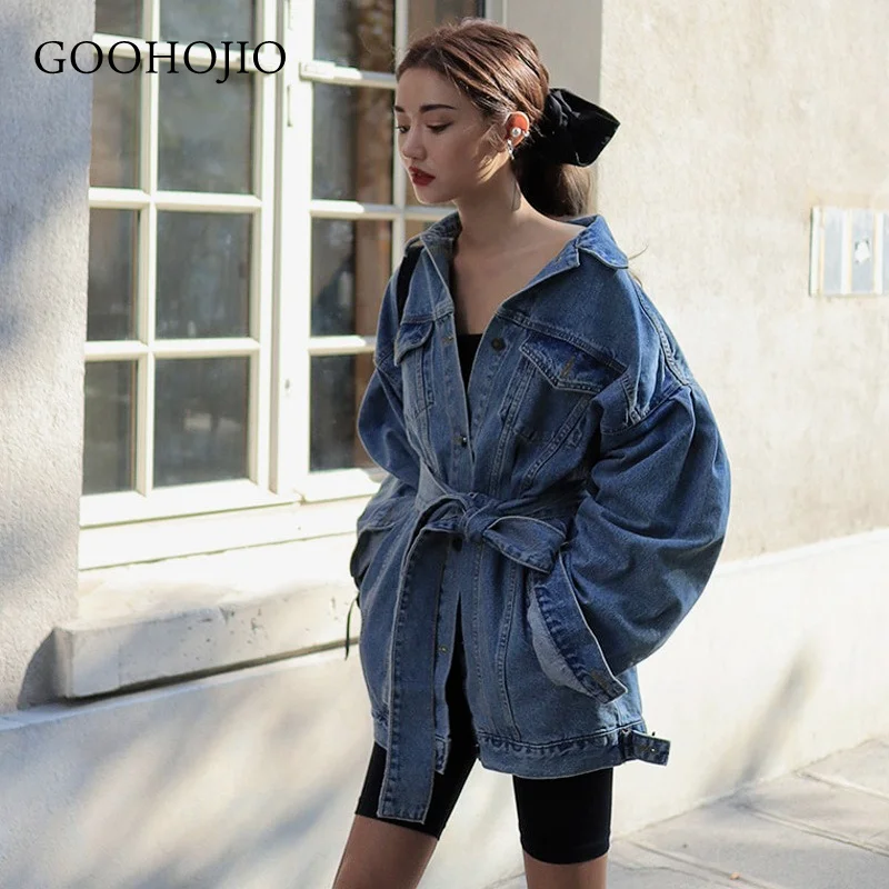 

GOOHOJIO 2021 New Spring and Autumn Chic Casual Jackets Women Vintage Jackets Women Fashionable Mid-length Cowboy Jackets Women