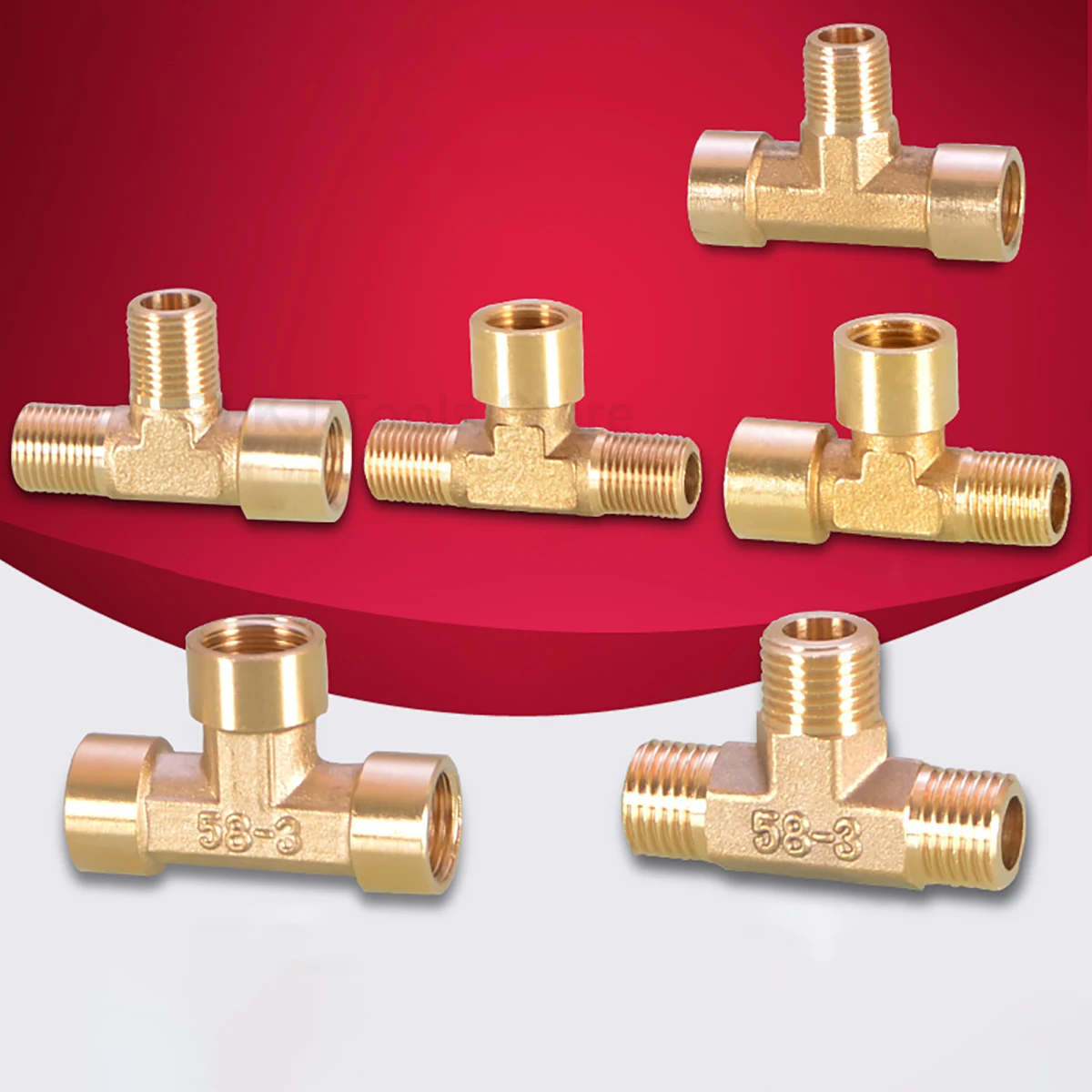 

BSP 1/8" 1/4" 3/8" Male/Female Thread Brass 3-way Tee Connector Pneumatic Plumbing Pipe Fitting Water Fuel Gas Copper Adapter