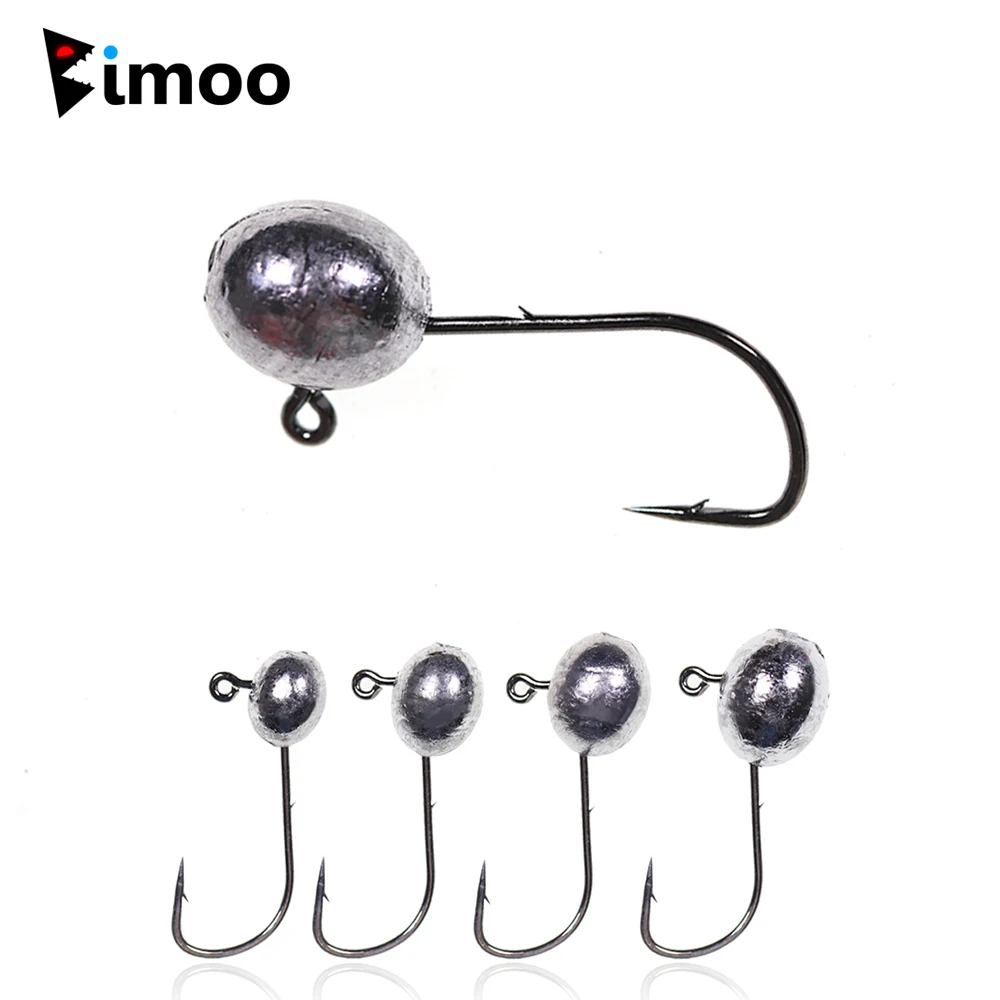 

Bimoo 10pcs 2g/3g/4g/5g Jig Head Hook Oval Shape Baitholder Design Soft Worm Bait Lure Jigging Hook for Bass Perch