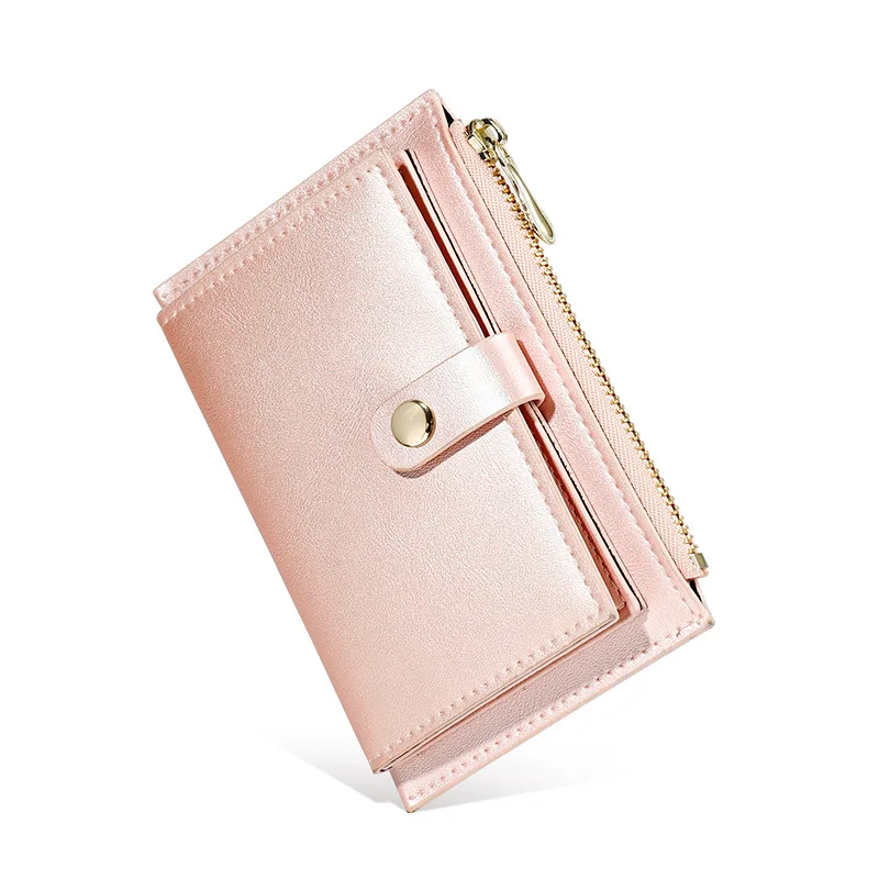 Pearl Laser PU Leather Zipper Women's Wallet Fashion Short Ladies Coin Purse Female Money Bag Clip Credit Card Holder Clutch