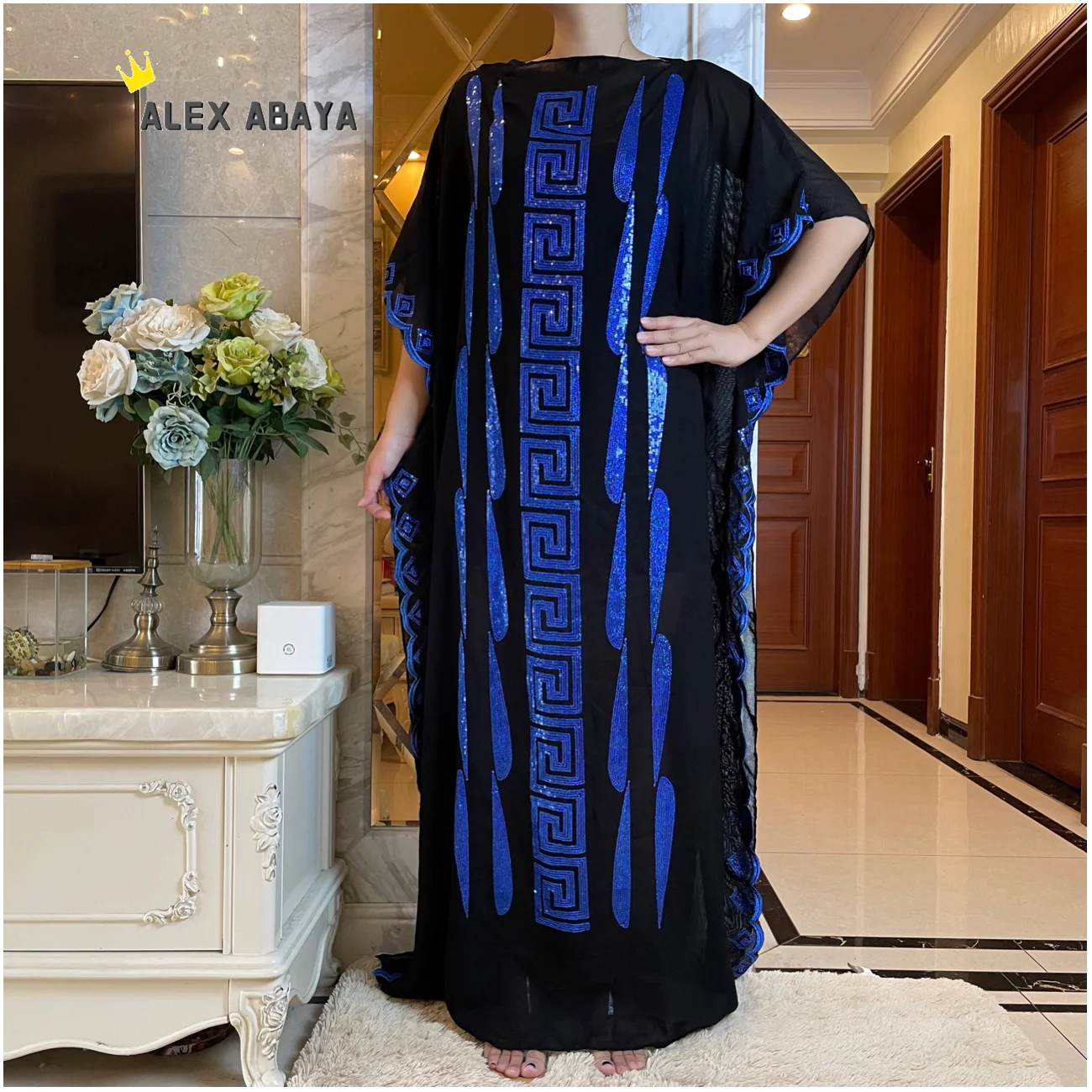 

Women's Abaya Long Robe, High Sequins Embroidery Muslim Dress, Turkey Dubai, Moroccan Kaftan, Turkish Islamic Clothing, New,