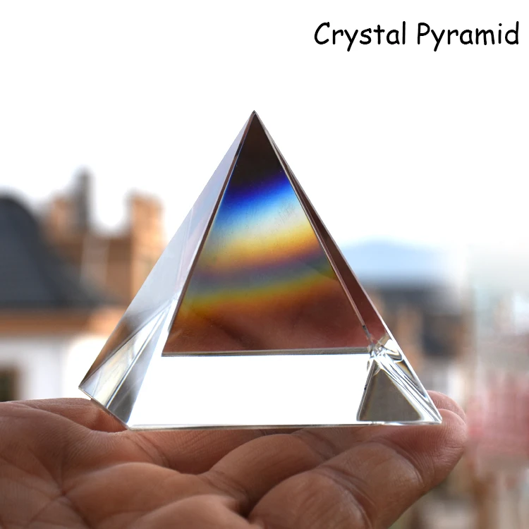 Polyhedral Crystal Prism, Optical Prism, Rainbow Polyhedral Crystal,Crystal Pyramid,100mm