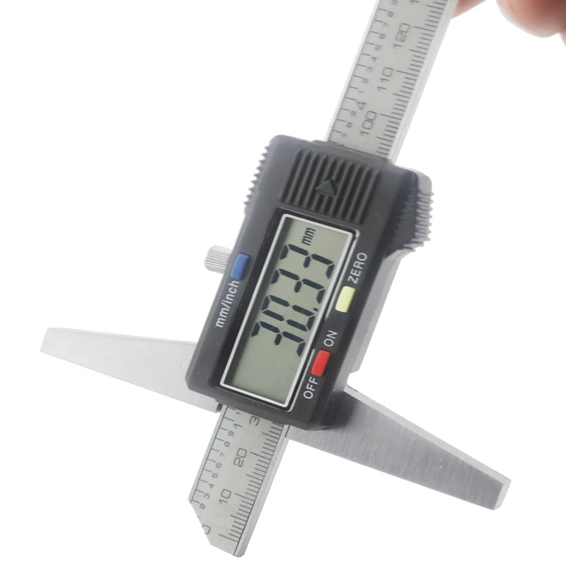 Imagem -04 - Medidor de Profundidade Digital Imperial Métrico de Aço Inoxidável Vernier Caliper Micrômetro Elétrico Digital 0150 mm